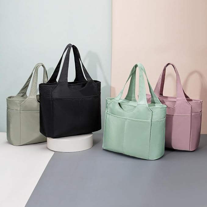 Corduroy Tote Bag for Women Crossbody Bags Lightweight Handbags Shoulder Bag with Zipper Pockets for Work Shopping - Image 7