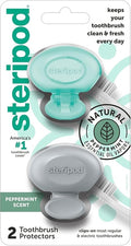 Steripod Clip-On Toothbrush Protector with Peppermint Essential Oils, Keeps Toothbrush Fresh and Clean, Travel Accessories, Fits Most Manual and Electric Toothbrushes, 2 Count (Pack of 5) by Steripod