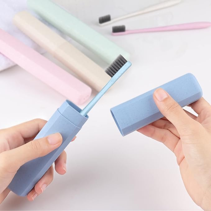 Hooqict 4 Pack Travel Toothbrush Case Portable Travel Toothbrush Holder Plastic Toothbrush Container Protector Cover for Traveling, Camping, Home, School, Business - Image 3