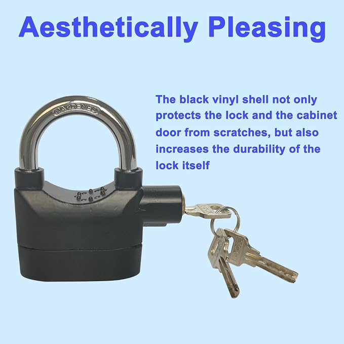 Alarm Lock 110dba Universal Security Alarm Lock System Anti-Theft for Door Motor Bicycle Padlock with 3 Keys (2PCS) - Image 6