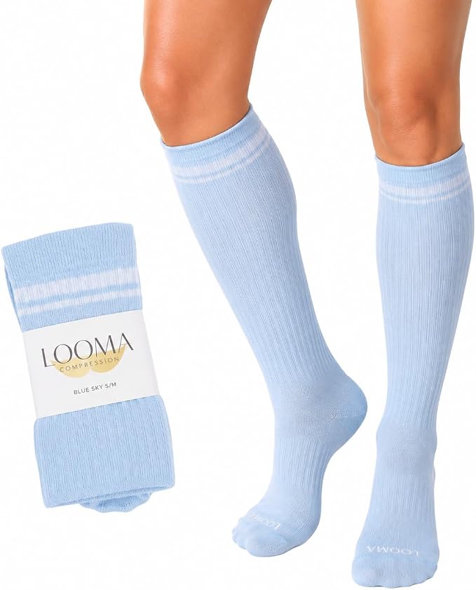 LOOMA Viscose from Bamboo Compression Socks for Women; 15-20mmHg Relief for Swelling, Travel, Nursing & Pregnancy; No-Slip by LOOMACOMPRESSION