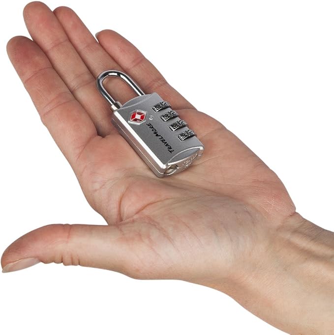 Luggage Locks TSA Approved, 4-Digit Travel Combination Locks | TSA Accepted, Easy to Use, Compact, Lightweight, Durable, Zinc Alloy Body, for Suitcases, Backpacks, Zippers, 3-Pack, Silver - Image 4