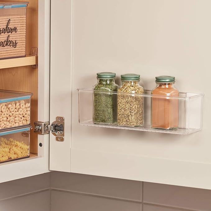 iDesign Adhesive Organizer Bin, Clear | Damage-Free Hanging, For Kitchen, Bathroom, or Office - Image 2