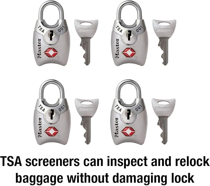 Master Lock 4689Q TSA Approved Luggage Lock, 4 Pack, Colors May Vary - Image 3