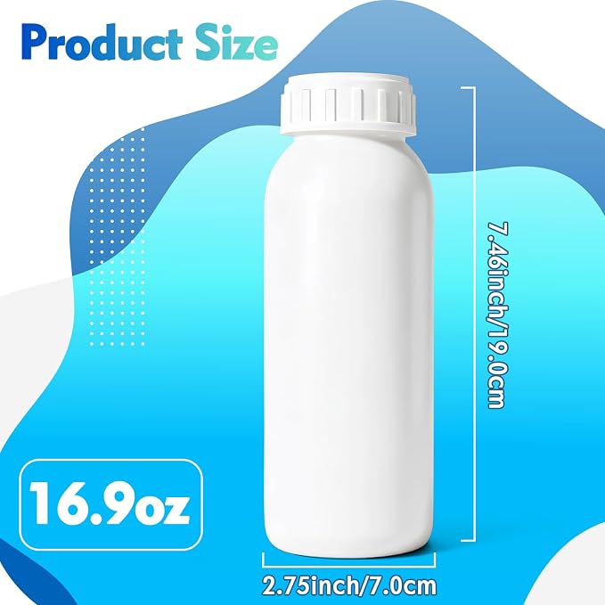 2Pack 16.8oz (500ml) Food-Grade Plastic Travel Bottles - Stackable Empty Small Containers with Lids & Caps, EVOH High Barrier Leak Proof Storage for Toiletries & Homemade Sauces - Image 2
