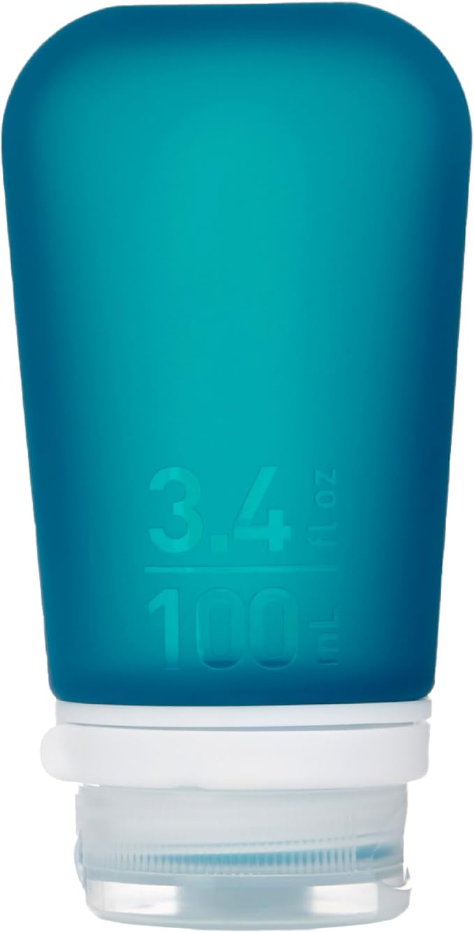 humangear GoToob+ (Large) | Refillable Silicone Travel Bottle | Locking Lid | Food-Safe Material | Teal, Large (3.4 fl.oz.; 100ml) | Refillable & Leak-Proof Silicone Travel Size Bottles with Locking Cap for Toiletries, Camping & TSA Carry-On by humangear