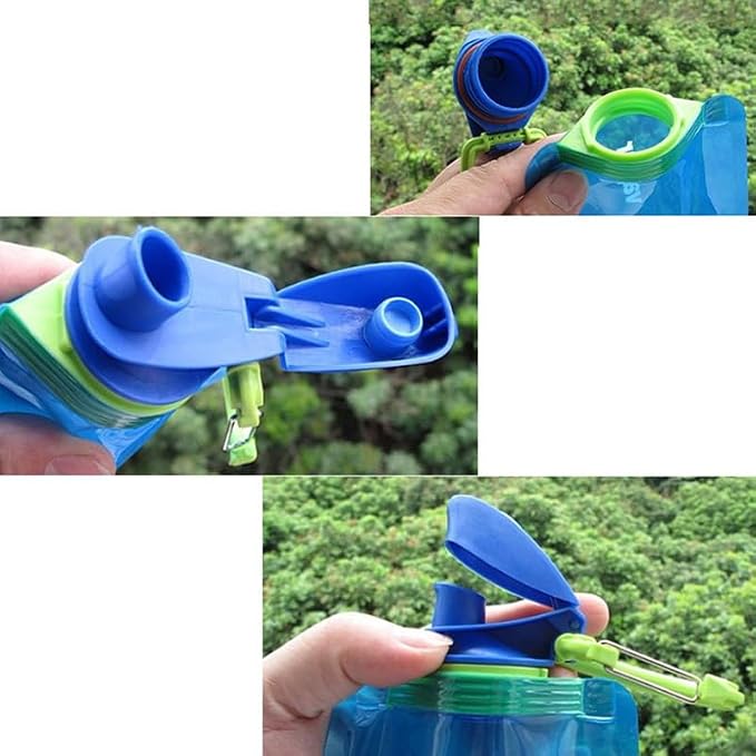 4 Pack Collapsible Water Bottles for Travel – 23oz Foldable Water Bottle with Carabiner,Leakproof BPA-Free Water Jup, Portable Reusable Water Bottle for Hiking,Sports,Camping,Biking - Image 7