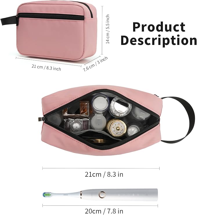 Travel Toiletry Bag for Men & Women, Hanging Cosmetic Organizer | Water-Resistant Fabric, Sturdy Handle, Lightweight Dopp Kit – Bathroom Toiletries, Makeup, Shaving, Grooming & Accessories - Image 2