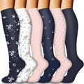 Compression Socks for Women & Men Circulation(6 pairs)-Graduated Supports Socks for Running, Athletic Sports by LaiteHebe