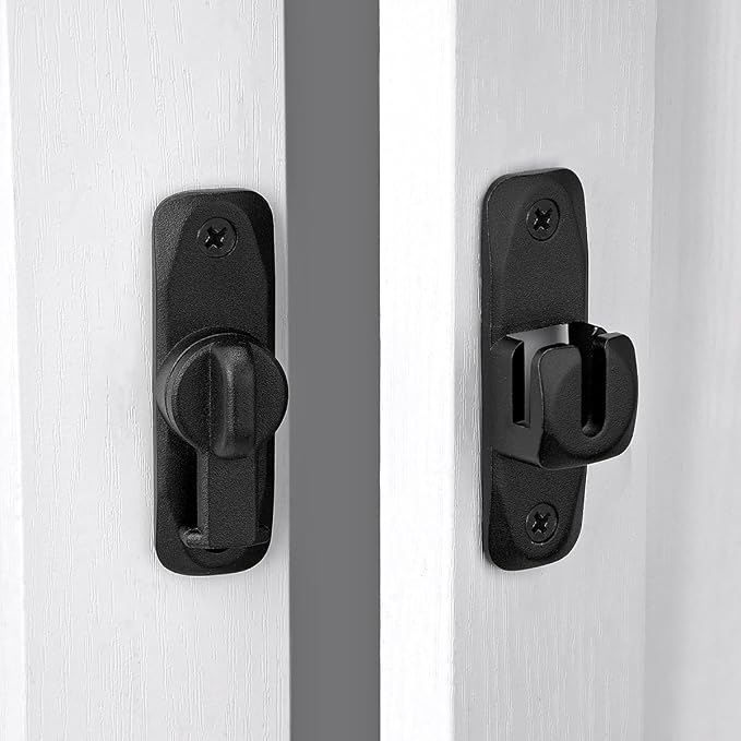 3 Packs Matte Black Barn Door Latches,90/180 Degree Gate Lock_B | Zinc Alloy Right Angle Door Lock Latch,Flip Gate Latches,Sliding Door Latch Lock,for Cabinets,Fence Gates,Pet Cage - Image 6