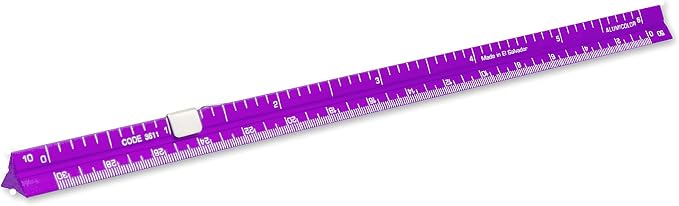 Alumicolor 3611-3 Aluminum Combination Pocket Scale With Clip, 6IN, Purple by Alumicolor