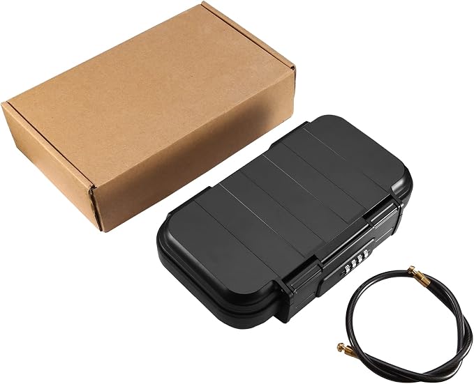 AMIR Portable Safe Box, Combination Security Case LockBox with Code, Waterproof Anti-Theft Mini Travel Safe Box with Removable Chain, Portable Lock Box for Home, Office, Christmas - Image 9