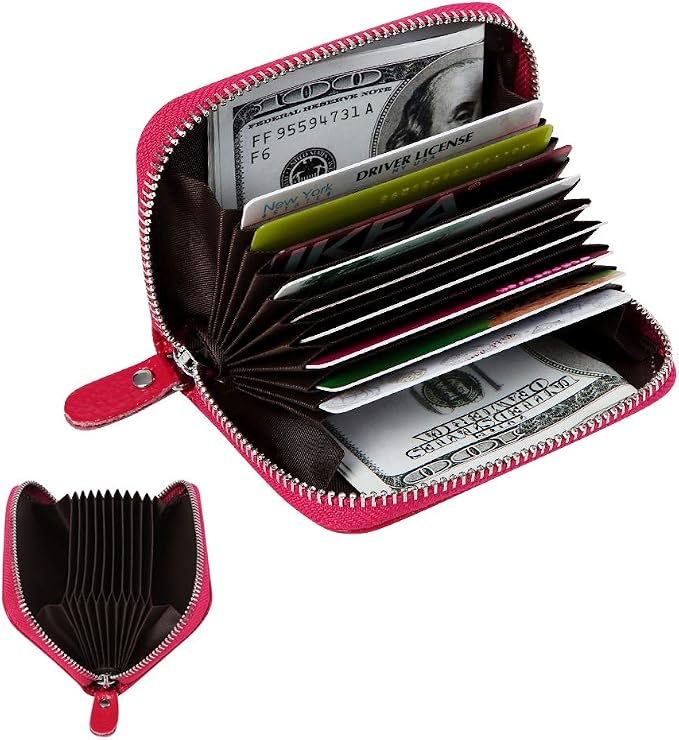 Women's RFID Blocking 12 Slots Credit Card Holder Leather Accordion Wallet - Image 2