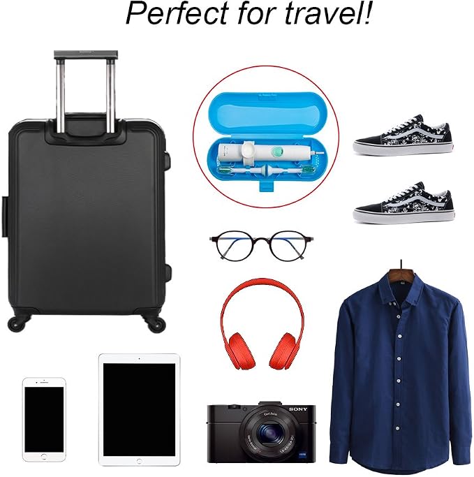 Nincha Portable Electric Toothbrush Travel Case for Philips Sonicare Series-Durable, Environmentally Friendly, Breathable, Food-Safe Plastic Material(Blue) - Image 7