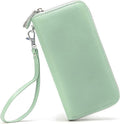 Moflycom Womens Wallet RFID Blocking Genuine Leather Zip Around Wallet Clutch Wristlet Travel Long Purse for Women by Moflycom
