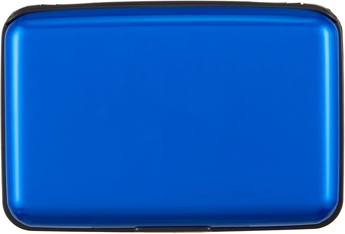 Credit Card Holder, RFID Blocking Metal Card Wallet for Women Men Slim ID Card Holders Protector Aluminum Business Hard Case (Blue) by Kaabao