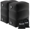 Maliton Inflatable Foot Rest Pillow, (Black, 2 Pack) | 3 Height Adjustments for Kids & Adults, Dual Valves for Quick Inflation, Creates Comfortable Foot Rest for Long Flights, Cars by Maliton