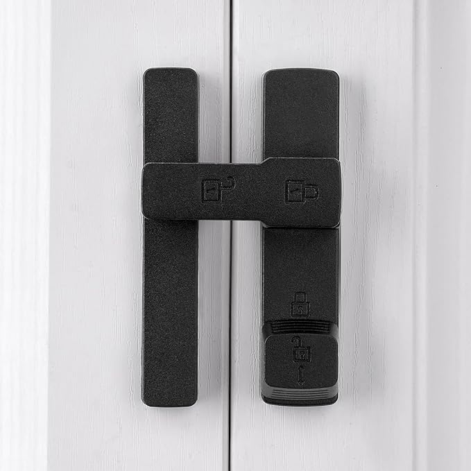 2 Packs Matte Black 180 Degree Barn Door Lock,Flip Gate Latches Hardware | Zinc Alloy Door Lock,Sliding Door Latches,for bedroom,drawer,pet enclosures,cabinet,garage,window - Image 6