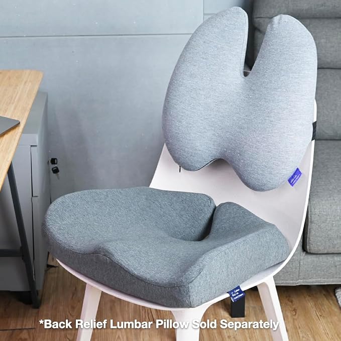 C CUSHION LAB Patented Pressure Relief Seat Cushion for Long Sitting Hours on Office/Home Chair, Car, Wheelchair - Extra-Dense Memory Foam for Hip, Tailbone, Coccyx, Sciatica - Wellness Green - Image 8
