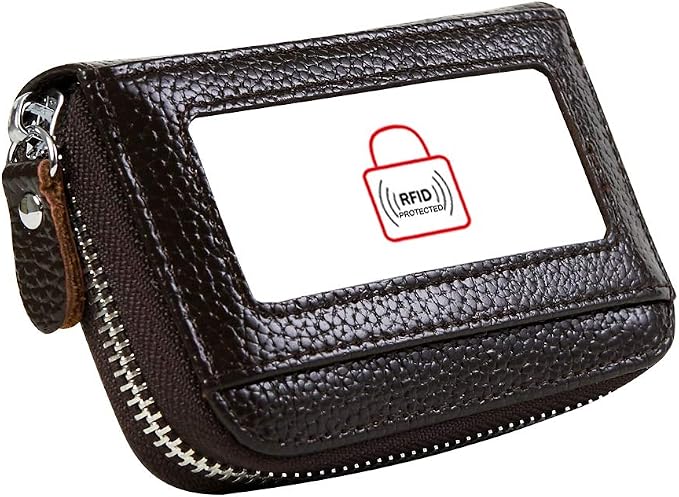 Women's RFID Blocking 12 Slots Credit Card Holder Leather Accordion Wallet by Cynure