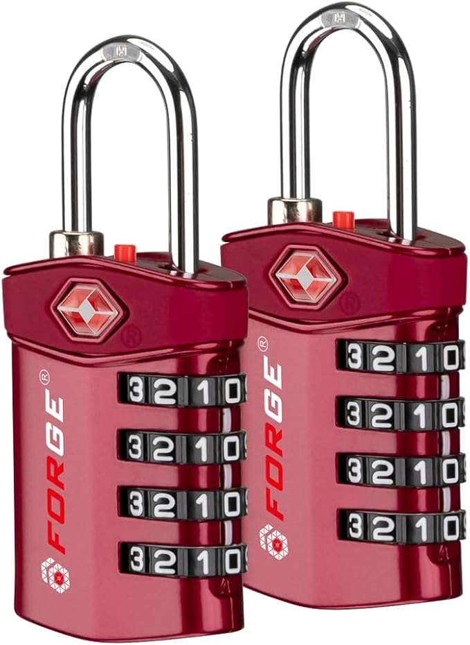 Forge Travel Lock,TSA Approved Luggage Locks for Air Travel, Gym Lockers, School Lockers, Pelican Cases, Gun Case, Easy Read Dials, Durable Alloy Body by Forge