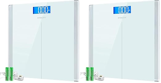 Etekcity Digital Body Weight Bathroom Scale with Step-On Technology, 400 Lb, White (Pack of 2) by Etekcity