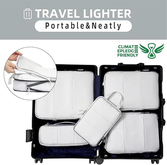BAGAIL 6 Set Ultralight Compression Packing Cubes Packing Organizer for Travel Accessories Luggage Suitcase Backpack - Image 7