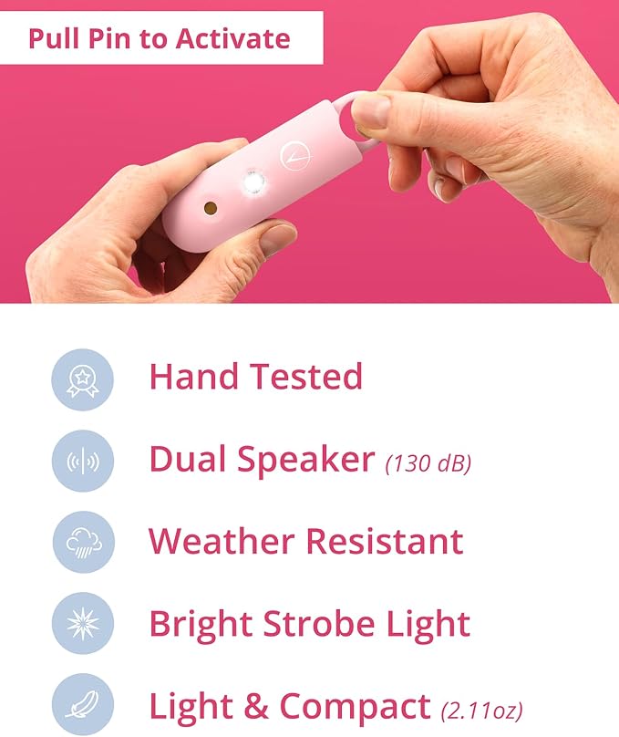 Vantamo Personal Alarm for Self Defense with Low Battery Notice, Strobe Light & Extra Loud 130 dB Double Speakers Safety Keychain Set for Women, Rechargeable Panic Button for Womens Self Defense - Image 6