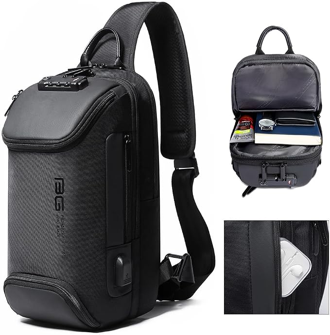 BANGE Men's Sling Backpack - Waterproof Crossbody Bag, Multi-Purpose Shoulder Bag - Image 3
