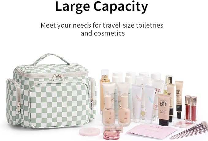 Narwey Hanging Travel Toiletry Bag for Women, Large Makeup Cosmetic Bag | Wide Open, Organized Pocket, Dry Wet Separation, Portable Bathroom Travel Bag for Full Size Toiletries, Vivid Pattern, Gifts - Image 7