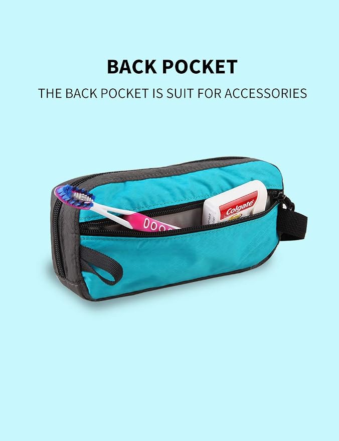 GOX Travel Small Toiletry Bag for Men Nylon Dopp Kit Medicine Bag Travel Organizer Pouch Shave Kits for Teens Toiletry Essentials Bathroom Compact (Turquoise, 7.9 * 3.7 * 2 Inches) - Image 7