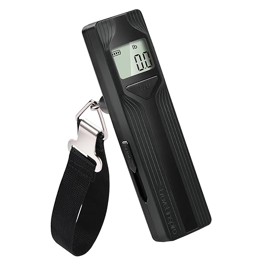 Battery-Free Luggage Scale – No Batteries Needed, Portable Digital Hanging Suitcase Weight Scale for Air Travel & Checked Bags, 110lb/50kg, LCD Display, Compact Travel Accessory by TravelInspira
