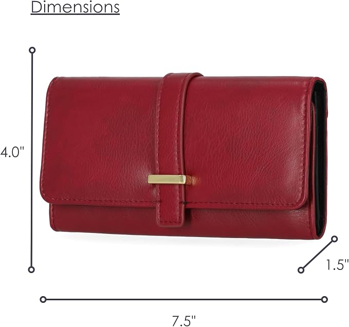 Mundi File Master Womens RFID Blocking Wallet Clutch Organizer With Change Pocket - Image 3
