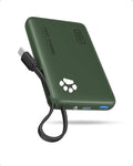 INIU 45W Fast Charging Tablet Portable Charger, Smaller 10000mAh Power Bank | Flight-Safe, Built-in USB C Cable, Flashlight, Battery Phone Pack for Tablet, iPad, iPhone 17 16, Samsung S26 etc, Green by INIU