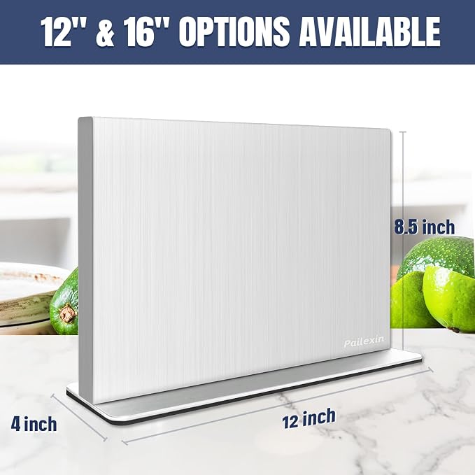 Magnetic Knife Block Without Knives—Stainless Steel Double-Sided Magnetic Knife Holder Stand with Strong Magnets, Knife Storage Organizer for Kitchen Counter top - Image 5