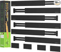 10pack Bamboo Drawer Dividers, Expandable Drawer Separators Splitter, 17-22 inches Adjustable Spring-loaded Organizer for Large Utensil, Clothes, Tools Drawers(Black) by ANTOWIN