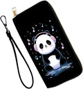 Women's RFID Blocking PU Leather Zip-Around Wallet, Large Capacity Clutch with Phone Holder, Travel Purse & Card Organizer with Removable Wristlet,Cute Music Panda by Unknown