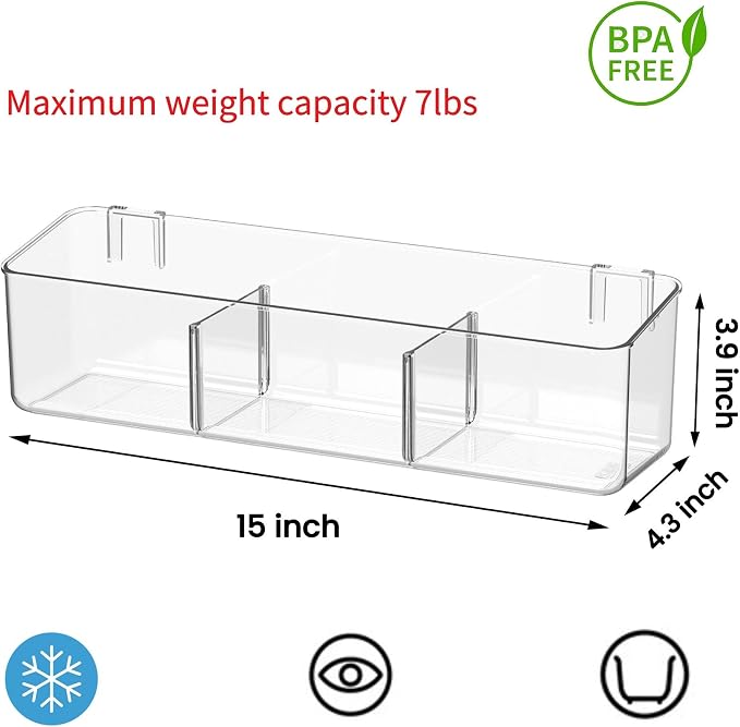 Plastic Over Cabinet Door Organizer, Adhesive Mount Storage Organizer Container Makeup Organizer Hanging Basket Bins For Craft Room, Pantry, Office, Space Saving Holder for Kitchen Bags-XL - Image 6