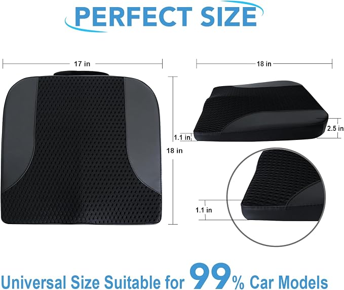 Lofty Aim Car Seat Cushion, Car Seat Pillow, Automotive Cushion | Memory Foam Car Seat Cushion for Long Driving, Butt Pillow for Pain Relief, Driver Seat Cushion for Car, Truck, Office, Black - Image 9