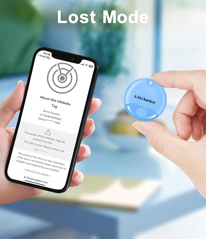Ultrbeka Air Tracker Tag 4 Pack Bluetooth Item Finder for iPhone – MFi Certified Smart Tracker Compatible with Apple Find My, IP67 Waterproof Key Finder for Keys, Wallet, Luggage, Bike, Backpack - Image 4
