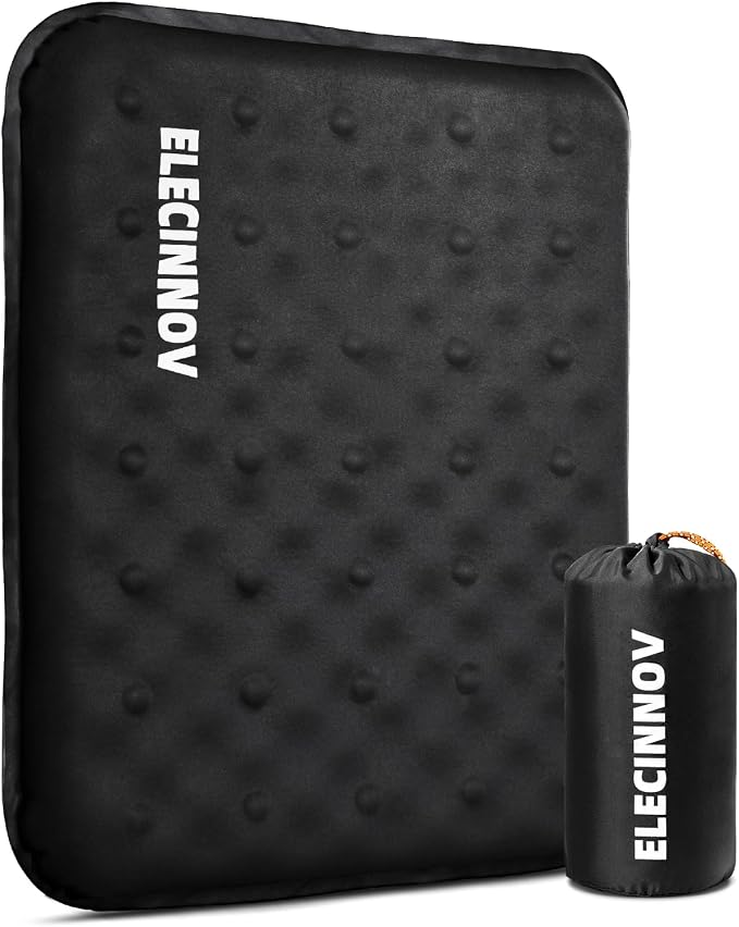 Inflatable Seat Cushion, Self Inflating Foam Portable Stadium Seat Cushion | Bleacher Seat Cushion Lightweight Camping Comfort Airplane Cushion for Long Flights Outdoor Events by ELECINNOV