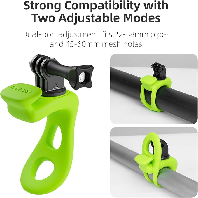 TELESIN Camera 360 Strap Mount Flexible Wrap Band Bike Motorcycle Handlebar Tube Roll Bar Stick Pole Ski Pole Mount for DJI Osmo Pocket 4, DJI Action/Osmo 360/Osmo Nano,Go Pro Hero,Akaso,Insta360 - Image 2