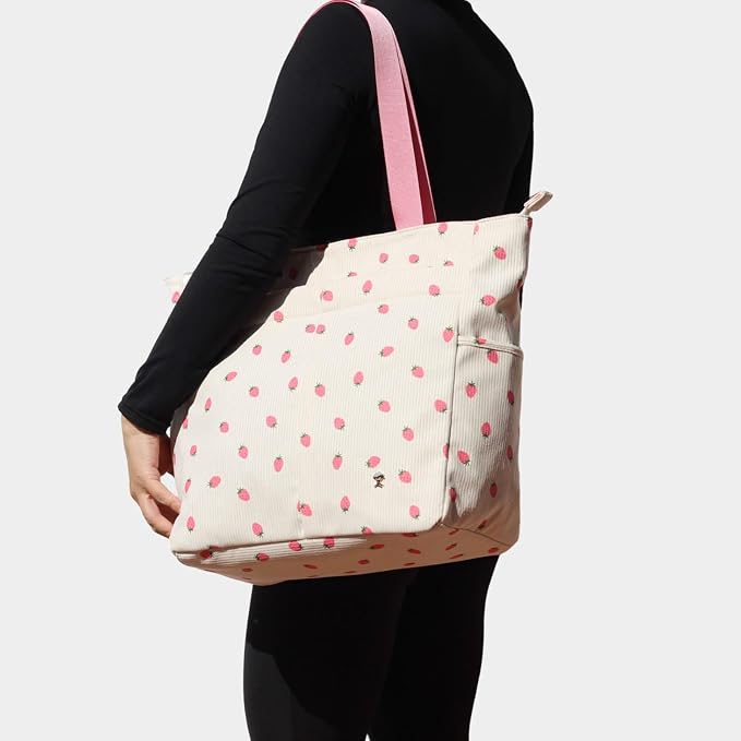ESVAN Original Floral Tote Bag Large Shoulder Bag with Multi Pockets for Gym Travel Beach Daily Bags - Image 2