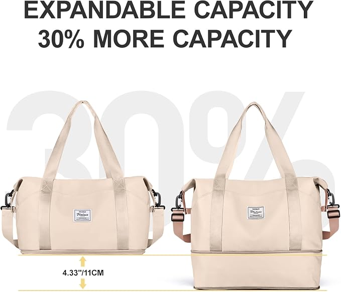Travel Duffel Bag, Sports Tote Gym Bag, Shoulder Weekender Overnight Bag for Women - Image 5