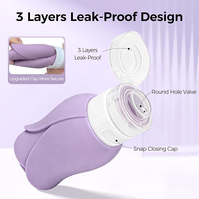 Travel Bottles for Toiletries - TSA Approved Portable Travel Containers for Toiletries, Leak Proof Travel Tubs Refillable Liquid for Shampoo Conditioner Lotion Body Wash,5 Colors - Image 4
