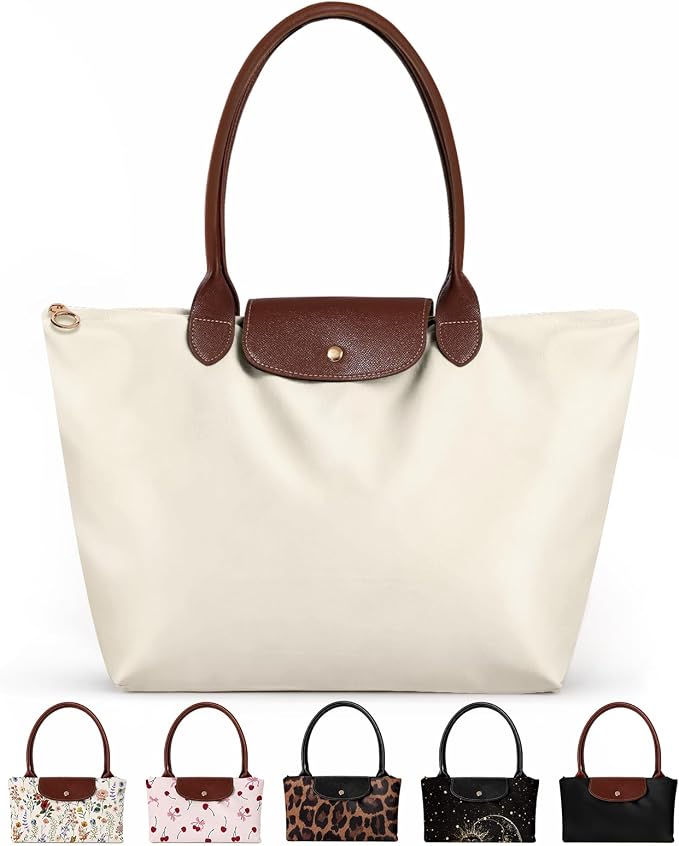 Miss Adola Aesthetic Nylon Tote Bag for Women | Lightweight, Foldable, Waterproof, Large Capacity for Travel, Work, Teacher by MissAdola