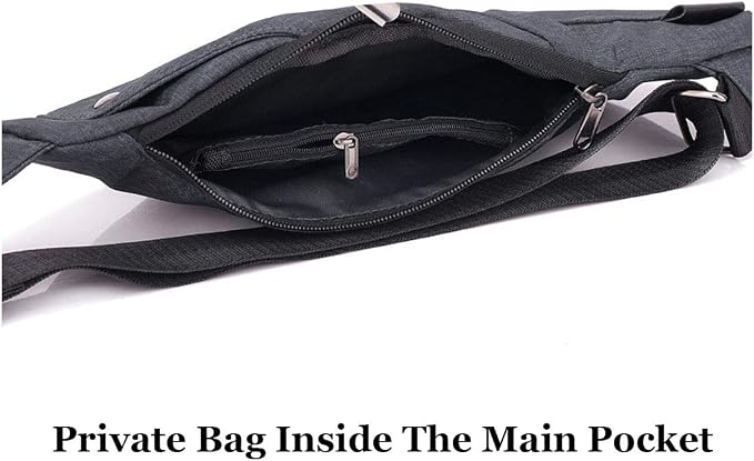 Slim Anti Theft Sling Bag Small Travel Pack Pickpocket Proof Crossbody Bag | Anti Theft One Shoulder Bag Flat Anti Pickpocket Bag Travel Pouch Passport Bag Secure Purses for Men Women lightweight - Image 7