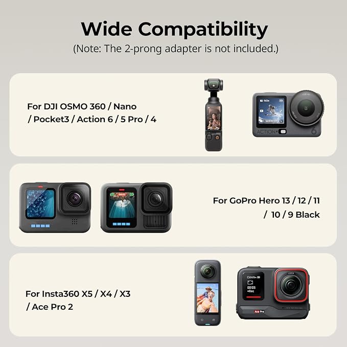 SMALLRIG Magnetic Backpack Strap Clip Mount with Ball Head Mantis Hook | Adapter Base for DJI Osmo Nano/Action 6/5 Pro/4, for Insta360 X5/4/3/Ace Pro 2/Go Ultra, for GoPro 13/12/11, for AKASO - 5722 - Image 7