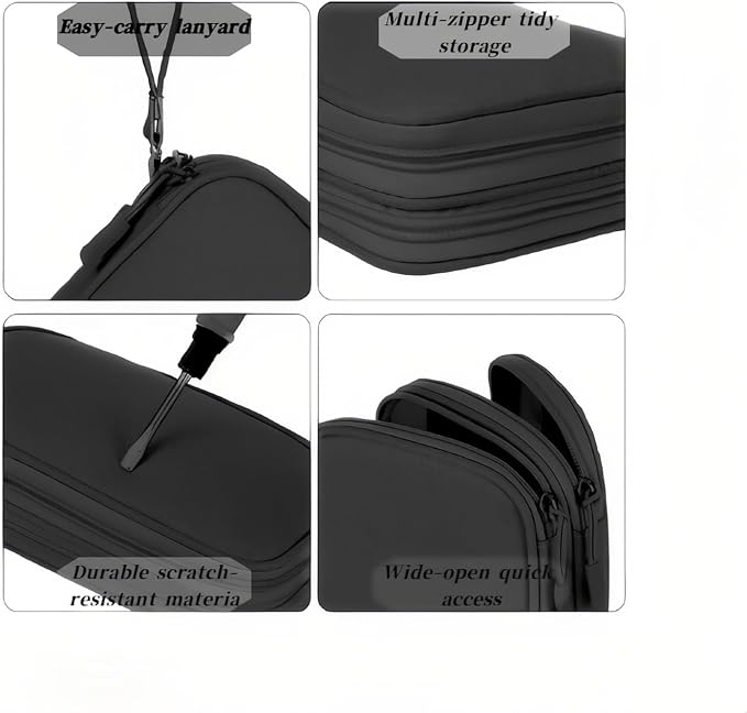 Portable Waterproof Double Layers All-in-One Storage Bag, Travel Cord Organizer，Electronics Accessories Organizer Pouch Bag for Accessories,Charger, USB Cable, Gadget (black) - Image 6