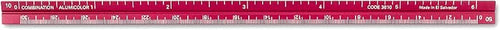 Alumicolor 3610-4 Aluminum Combination Pocket Scale, 6IN, Red - Image 2